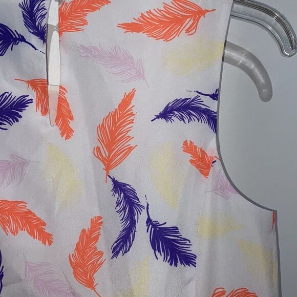 CeCe Women's Multicolor Feather Print Sleeveless Midi Dress Size 4/Small - Picture 9 of 9